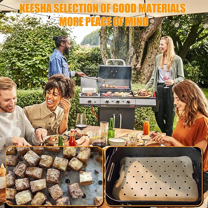 Foodi FG551 Non-stick Combo Crisper Basket Parts for Ninja Foodi FG551, DG651 and DG551 Smart XL Indoor Grill Accessories with 100pcs Disposable Air Fryer Food Basket Parchment Paper Liners