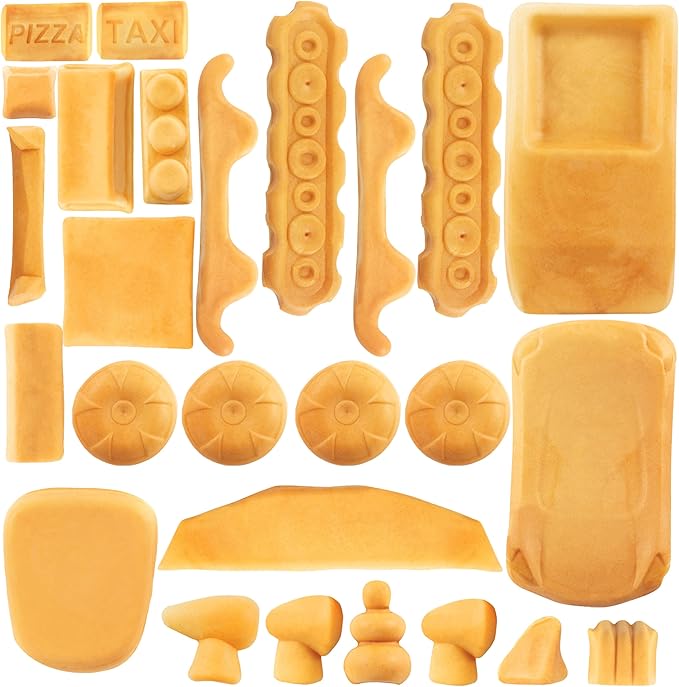 Auto Body Shop Waffle Maker- Mix & Match 20+ Custom Shaped Pieces to Build Cars, Trucks or Vehicles Out of WAFFLES! Breakfast Kids Adults Fun- Nonstick Quick Cleanup w 4 Removable Plates, Recipe Guide