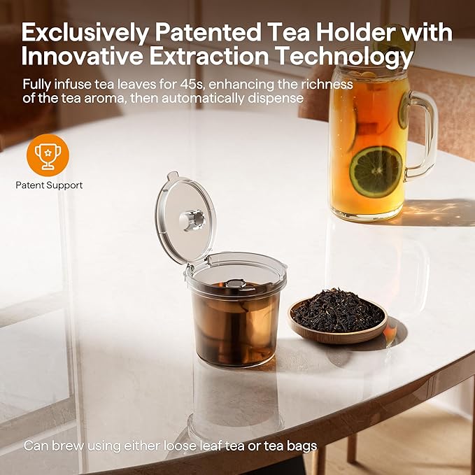 Tastyle Single Serve Coffee Maker for K Cup, Ground and Tea, Hot and Iced Coffee Machines with Bold Setting, 6 to 16 Oz Brew Sizes, Compact for Small Spaces, Purple (2.0 Version)