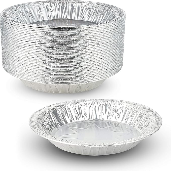 MT Products 8 Inch Outer Rim Disposable Aluminum Foil Tart/Pie Pan 1.25" Deep - Inside Measures 7 inches x 1.25 inches -(Thicker 45 Gauge) (1000 Pieces)