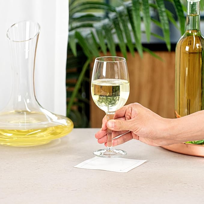 Restaurantware Cascata 8 Ounce White Wine Glasses Set Of 12 Tempered White Wine Glass Set - All-Purpose Chip-Resistant Lead-Free Glass Wine Glasses White Dishwasher-Safe For Red Or White Wine