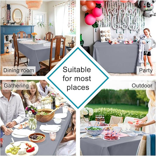 Hiasan Light Gray Rectangle Tablecloth - Waterproof Spillproof and Wrinkle Resistant Washable Polyester Table Cloth for Dining Party, 70 x 120 inch