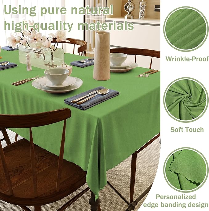HX&OD Rectangular Tablecloth Cationic Fabric Waterproof Stain Resistant Wrinkle-Resistant for Home/Decoration/Party/Buffet/Wedding/Dining Room/Camping