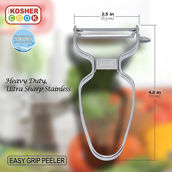 Y Vegetable Peeler - Heavy Duty, Ultra Sharp Carbon Steel Swiss Blade, Ergonomic Stainless Steel Handle - Color Coded Kitchen Tools by The Kosher Cook