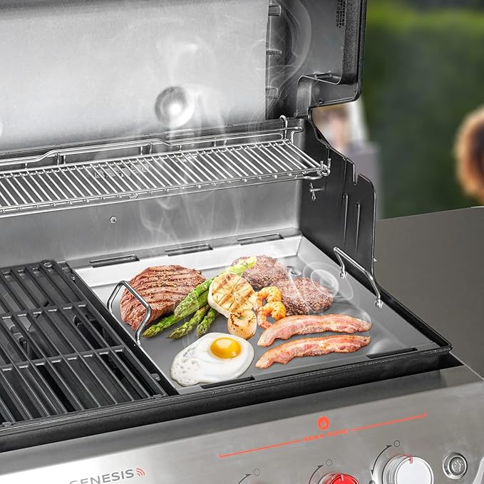 onlyfire BBQ Flat Top Griddle with 2 Handles for Weber New Genesis 2022 Gas Grills, Replacement Cooking Griddle for Weber Crafted Frame Kit