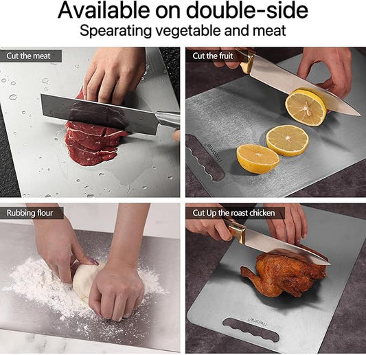 Titanium Cutting Board For Kitchen-Cutting Board Double Side Food Grade,Pure Cut Titanium,Durable Dishwasher Safe Easy to Clean Small Size (12''Lx10''W)