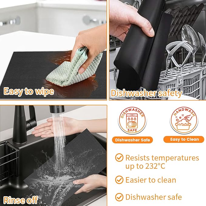 GWYSY Oven Liners for Bottom of Oven, 8"x5.5" Pre-Cut Square Fiberglass Reusable Non-Stick Heat Resistant Liners Mat for Ninja Foodi DZ201 DZ090 DZ100 Air Fryer, 4 Pack