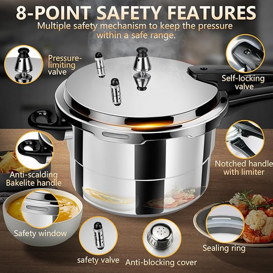 3.18 Quart Aluminum small Pressure Cooker, olla de presion,All Stovetops Induction Compatible Thickened mini Pressure Cooker with Spring ollas de presión para cocinar 3+qt