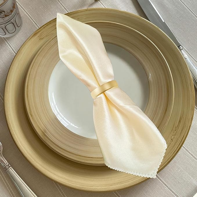 20 Pcs Gold Napkin Rings - Metal Napkin Ring(Semicircle) Stainless Steel Napkin Rings for Table Settings Wedding Christmas Party Dinner Table