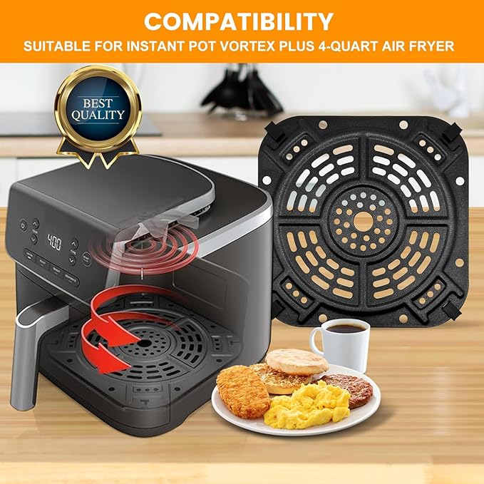 GWYSY Air Fryer Accessories for Ninja AF141 Air Fryer Pro 4 in 1 AF142 Air Fry Max 5 in 1 5 QT, 8.5''×8.5'' Air Fryer Replacement Parts Grill Crisper Plate Grill Pan Tray Rack, Dishwasher Safe