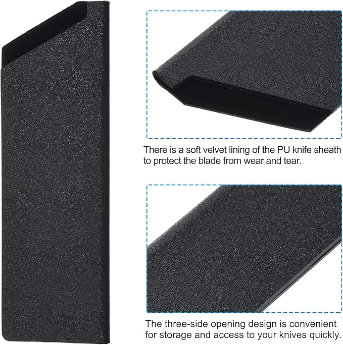 PATIKIL ABS Knife Cover Sleeves for 6" Kitchen Knife, 3 Pack Knives Edge Guard Blade Protector Universal Knife Sheath for Home Kitchen, Black