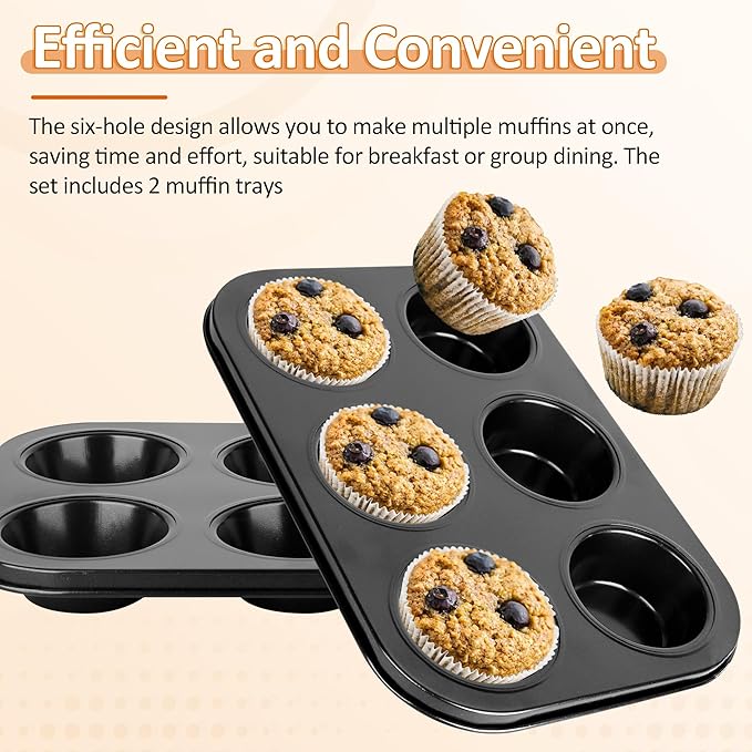 GYPNS Nonstick Cupcake Muffin Pan - for Breville Smart Oven BOV800XL & BOV845BSS, Convection Oven Mini Cupcake Pans(Carbon Steel)