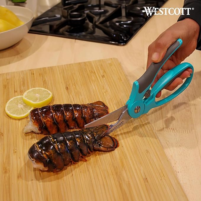 Westcott Titanium-Bonded Kitchen Shears 4pk, Durable and Versatile Scissors with Soft Handle for Precise Cutting, Ideal for Cooking
