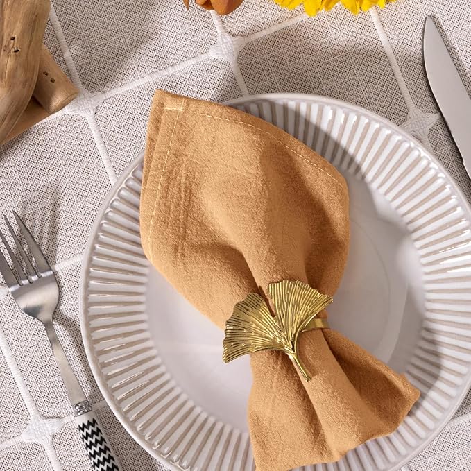 MLMC 8 Pack Mauve Pink Cloth Napkins Rustic Washable Cotton Linen Napkins Set of 8 17"x17" Reusable Dinner Napkins Cloth for Wedding Bridal Shower Tea Party Picinc Everyday Use