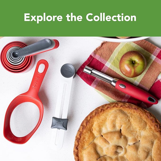 Tovolo Apple Corer Fruit Coring and Seed Removal Tool for Cooking Baking Meal Prep, Handheld Apple Seed Remover and Pear Corer Tools With Sharp Serrated Coring Blade Separates Fruits & Veggies Seed