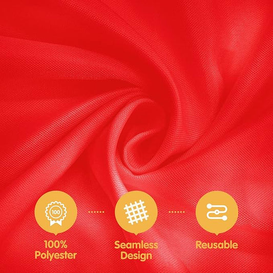 BRILLMAX 4 Pack Red Tablecloths 90 x 156 Inch for 8ft Rectangle Tables - 150 GSM Polyester Fabric, Floor Length Drop, Water, Stain & Wrinkle Resistant Cloth Cover for Wedding Reception Banquet