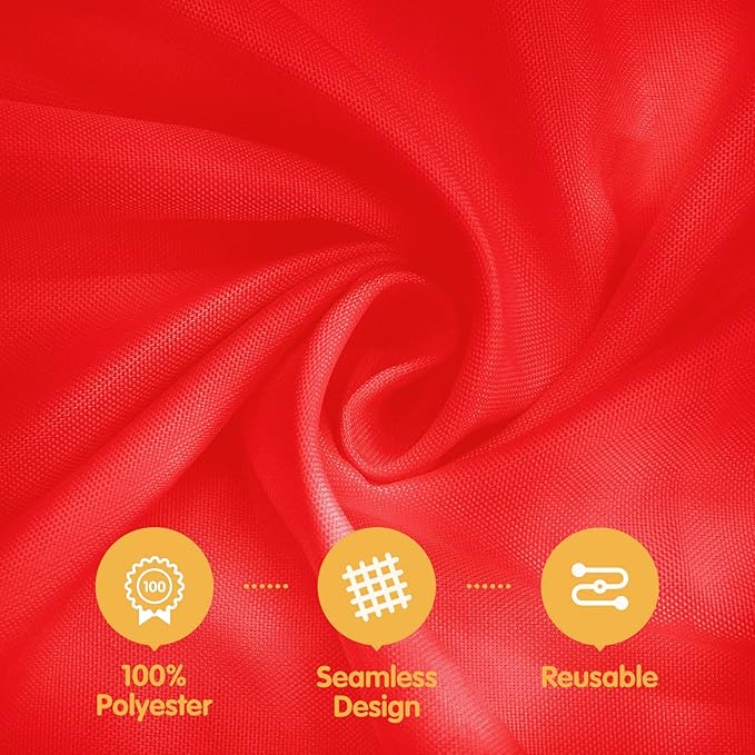 BRILLMAX 6 Pack Red Tablecloths 90 x 156 Inch for 8ft Rectangle Tables - 150 GSM Polyester Fabric, Floor Length Drop, Water, Stain & Wrinkle Resistant Cloth Cover for Wedding Reception Banquet