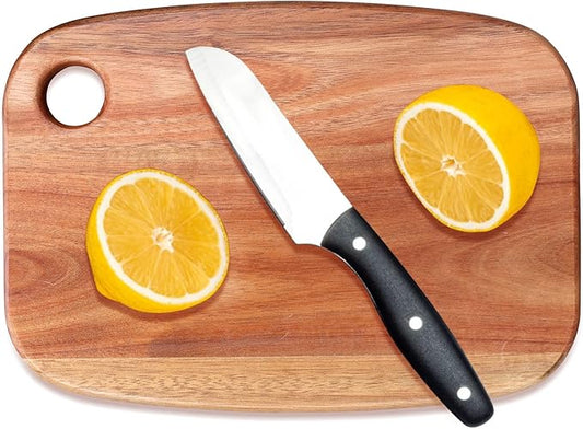 Gtencemen Small Acacia Wood Cutting Boards for Kitchen with Hanging – Medium Wooden Cutting Board for Vegetables, Fruit, Bread, Meat, Cheese, Charcuterie - BPA Free, 10" x 8"