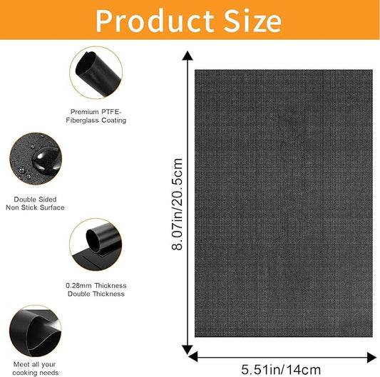 GWYSY Oven Liners for Bottom of Oven, 8"x5.5" Pre-Cut Square Fiberglass Reusable Non-Stick Heat Resistant Liners Mat for Ninja Foodi DZ201 DZ090 DZ100 Air Fryer, 4 Pack
