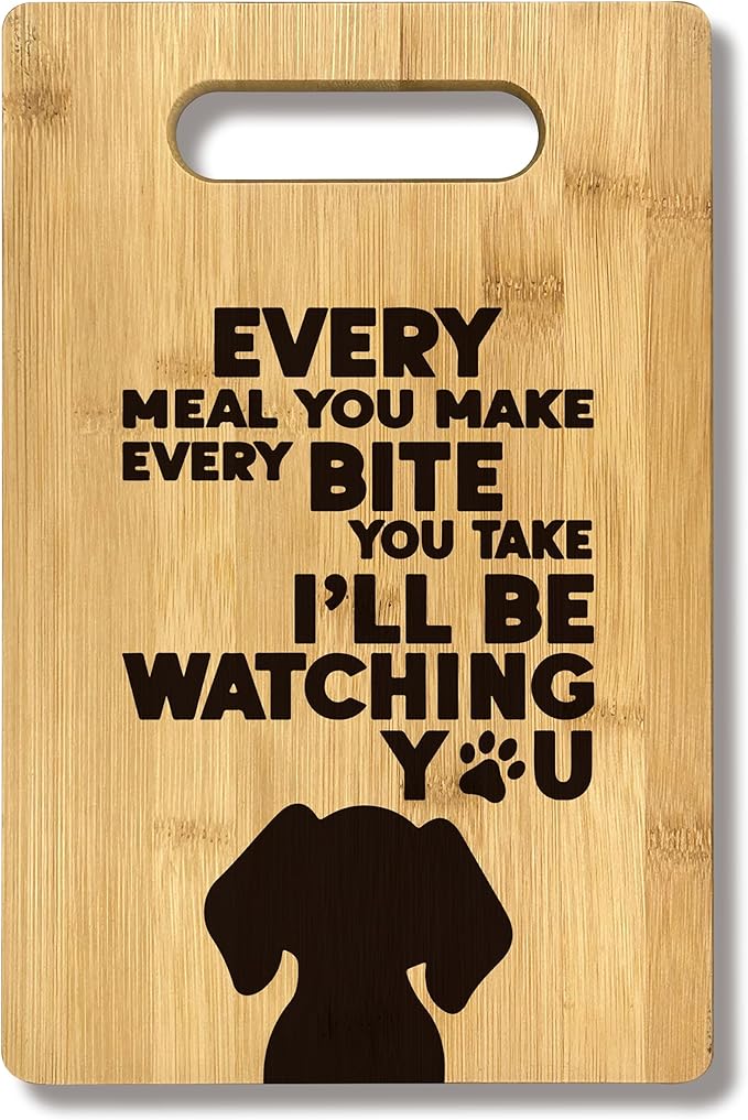 FONDCANYON Dog Mom & Lover Gifts - Every Meal Kitchen Bamboo Cutting Board Decor