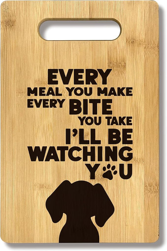 FONDCANYON Dog Mom & Lover Gifts - Every Meal Kitchen Bamboo Cutting Board Decor