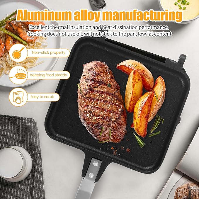 Stovetop Toasted Sandwich Maker, Aluminum Sandwich Maker Press Camping for Gas Stove, Stovetop Sandwich Maker & Panini Press for Home Kitchen Breakfast Camping