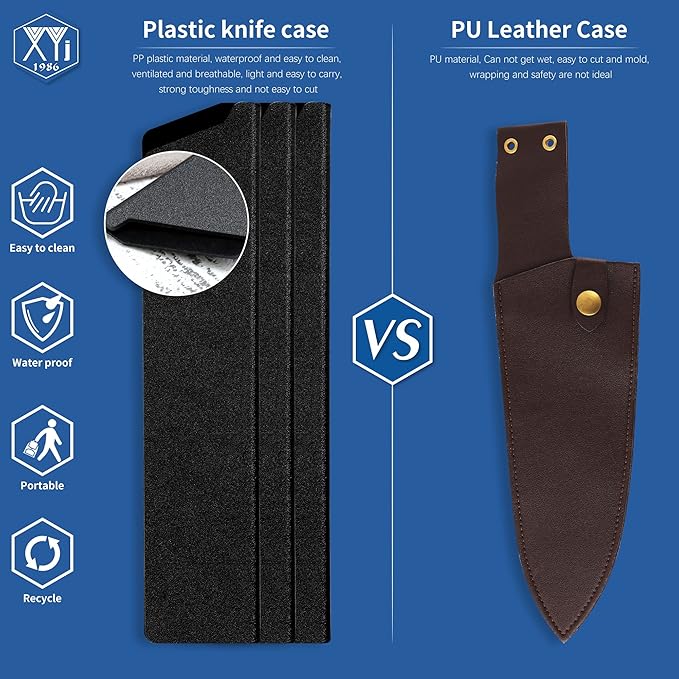 XYJ 3pcs/set Safety Sheath Sleeves,Universal Edge Guards For 10'' Kitchen Knife,Black ABS Knife Cover Case,Blade Guard Protectors,Chef Knives Covers or Sleeve