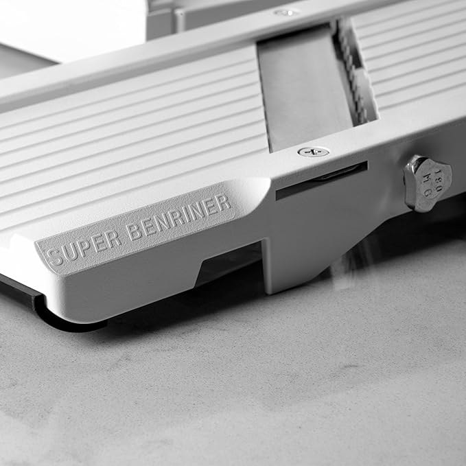 Benriner Mandoline Super Slicer, with 4 Japanese Stainless Steel Blades, BPA Free, 14.5 x 5.25-Inches, New Model