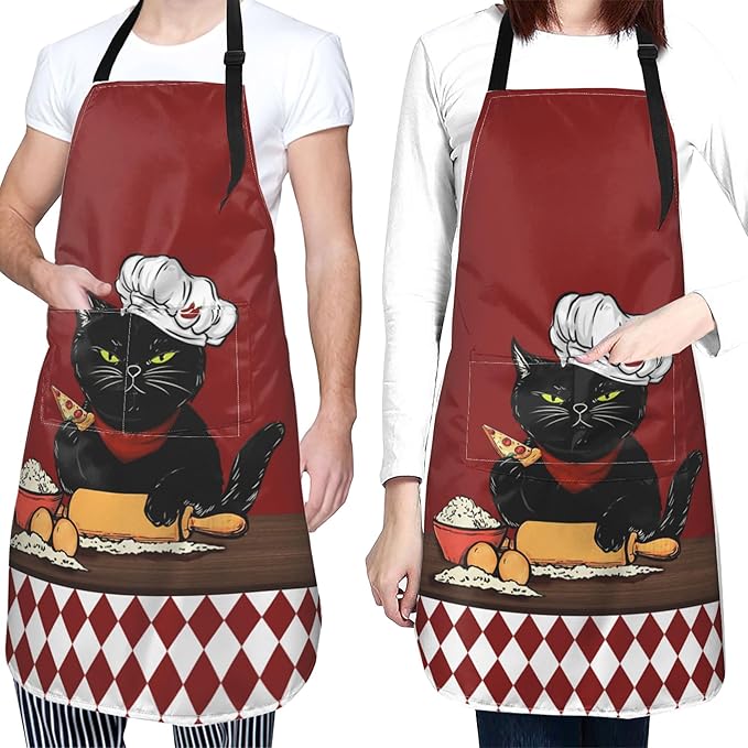 Apron with Pockets Aprons for Women Men Kitchen Chef Apron for Cooking Gardening Server Waitress Painting