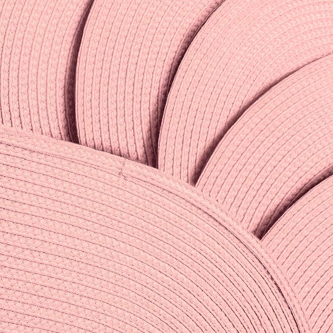 AHHFSMEI Placemats Set of 4 for Dining Table Washable Woven Non-Slip 18x12 inches Placemat Heat-Resistant Durable Table Mats for Dining Table Easy to Clean(Pink 4)