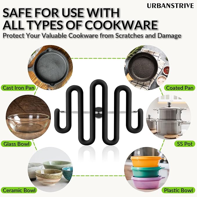 Urbanstrive Non-Scratch Silicone Potato Masher Kitchen Tool, Potatoes Masher Potato Masher Stainless Steel Wrapped In Premium Silicone, Potato Smasher (Black)