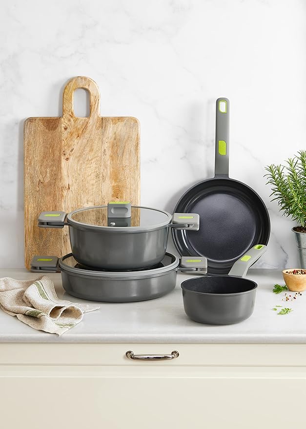 BRA Life Frying Pan 22 cm Cast Aluminium 100% Recycled, Non-Stick Ceramic Reinforced PFOA Free, PTFE Free, Suitable for All Hobs and Induction Types