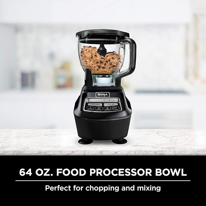 Ninja Mega Kitchen System, 1500W, 72 oz. Full-Size Blender & 8-Cup Food Processor with (2) 16 oz. Cups , Black, BL770