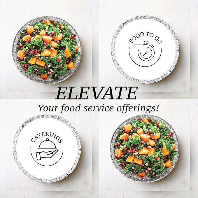 Spare Essentials (55 Pack) 7" Round Foil Pans with Lids - Small Aluminum Pans - Freezer & Oven Safe Round Aluminum Pans with Lids - Takeout Containers for Baking, Roasting, Air Fryer Food Storage