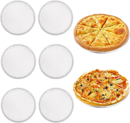 8 Pcs 14 Inch Pizza Pan with Holes Aluminum Mesh Pizza Screen Seamless Round Mesh Pizza Tray for Oven Nonstick Baking Pizza Sheet for Home Kitchen Bakery Restaurant BBQ Party Cookware Supplies