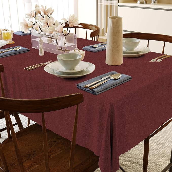 HX&OD Rectangular Tablecloth Cationic Fabric Waterproof Stain Resistant Wrinkle-Resistant for Home/Decoration/Party/Buffet/Wedding/Dining Room/Camping