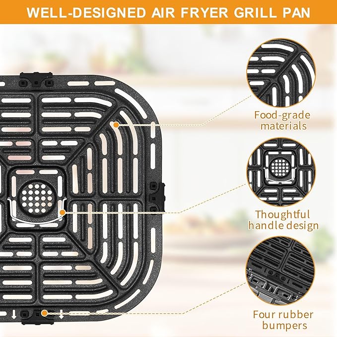 GXF Air Fryer Accessories for Instant Vortex Plus 6QT Clear Cook Air Fryer Instant Vortex Plus 6QT Air Fryer air fryer accessories Non-Stick replacement Parts Grill Pan Plate Rack Tray Crisper Plate