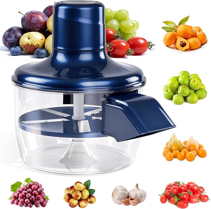 Automatic Grape Peeler Machine, Electric Garlic and Cherry Tomato Peeler, Cordless Fruit Skin Remover for Small Produce, Easy Peeling Kitchen Tool (Blue, 1PC)