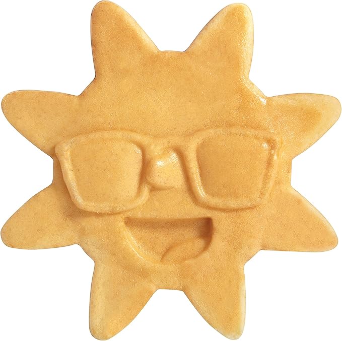 Rise & Shine Mini Sun Waffle Maker- Easter Basket Stuffer Gift, Personal-Sized 4" Sunshine Smile Individual Waffles for Kids Adults- NonStick Electric Iron- Breakfast Pan Cake, Morning Brunch Fun