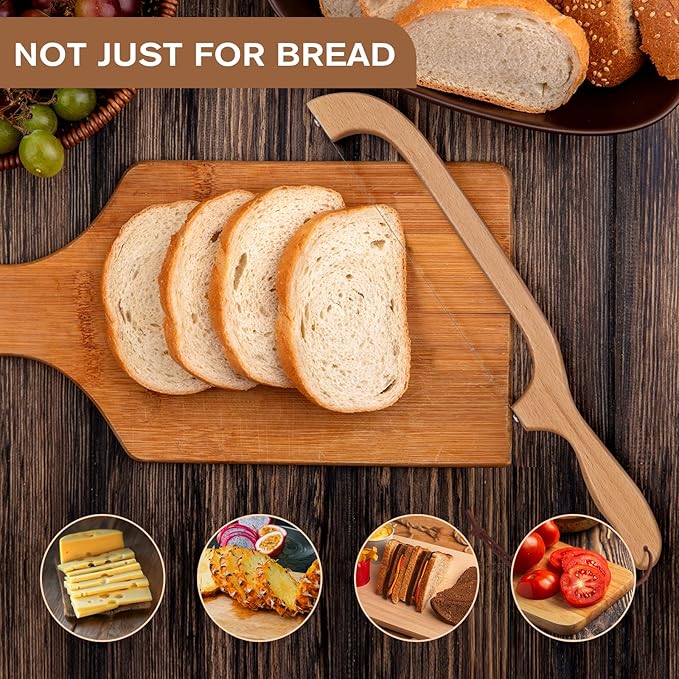 Woodever Sourdough Bread Knife for Both Right and Left Handed Use, 16" Bread Slicer for Homemade Bread, Premium Stainless Steel Serrated Saw Bread Cutter for Bagels, Baguettes (YELLOW)