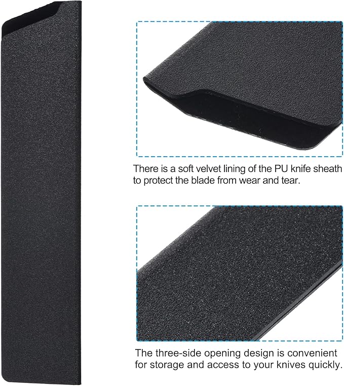 PATIKIL ABS Knife Cover Sleeves for 10" Kitchen Knife, 3 Pack Knives Edge Guard Blade Protector Universal Knife Sheath for Home Kitchen, Black