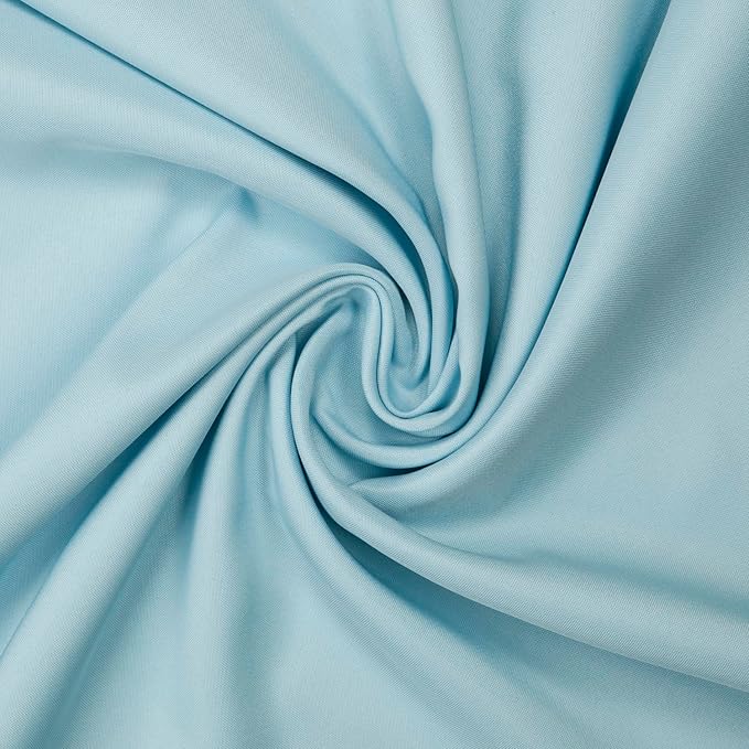 Gee Di Moda Round Tablecloth - 132 Inch Baby Blue Round Table Cloth for 72 to 96 Inch Round Tables - Heavy Duty Washable Fabric - for Buffet Table, Holiday Party, Dinner, Wedding & Baby Shower
