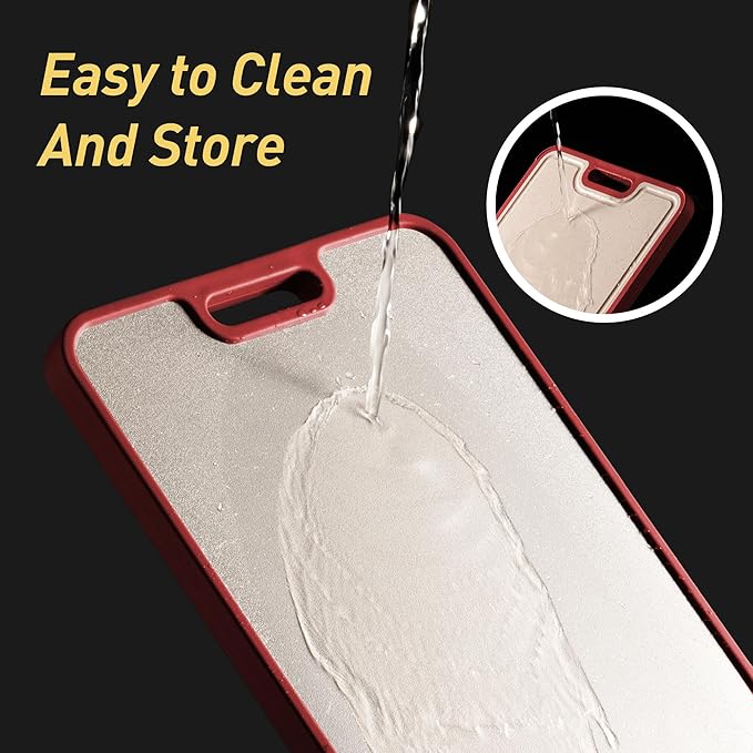 2 in 1 Pure Titanium Cutting Boards for Kitchen Chopping Board with Handle Large Big Small Kitchen Meat Butcher Block Not Stainless Steel Wood Bamboo Glass Rubber Plastic Silicone Acrylic Teak Sink