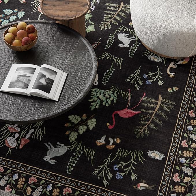 Machine Washable Kitchen Runner Rugs: 2'6"x8' Hallway Runner Stain Resistant Non Slip Low Pile Soft Carpet Runners for Hallways Indoor Entryway Kitchen Living Room Bedroom Bathroom Farmhouse