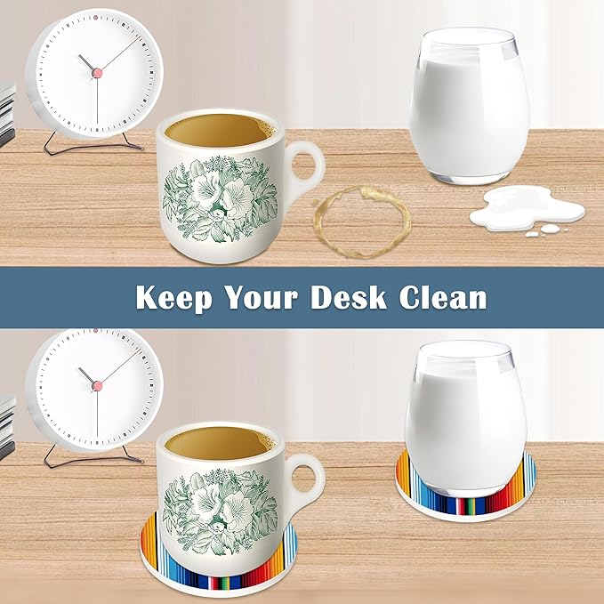 Coasters for Drinks,Mexican Stripes Colorful Ethnic Absorbent Coaster Set of 4 with Cork Base,Ceramic Drink Coasters for Cold Drinks Wine Glasses Cups Mugs,Housewarming Gifts for Home Decor