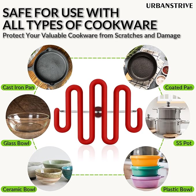 Urbanstrive Non-Scratch Silicone Potato Masher Kitchen Tool, Potatoes Masher Potato Masher Stainless Steel Wrapped In Premium Silicone, Potato Smasher, Red