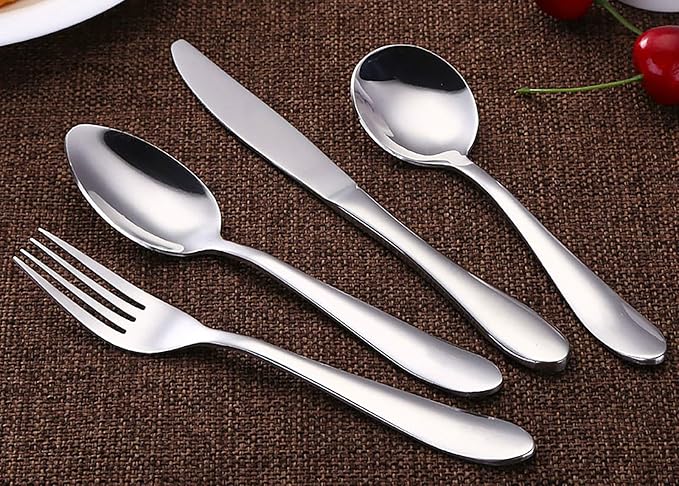 VANRA 6-Piece Dinner Spoons Set Soup Spoons Heavy Duty Stainless Steel Silver Cutlery Set 7.6 inches (6 round spoons)