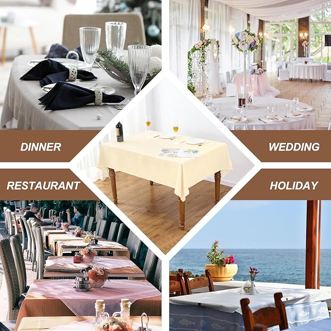 AUSSPVOCT Textured Tablecloth Rectangle 60x120 Water Resistant Spill-Proof Wipeable Table Cloth Wrinkle Free Fabric Dining Table Cover for Birthday Party Farmhouse Spring Kitchen Tablecloths