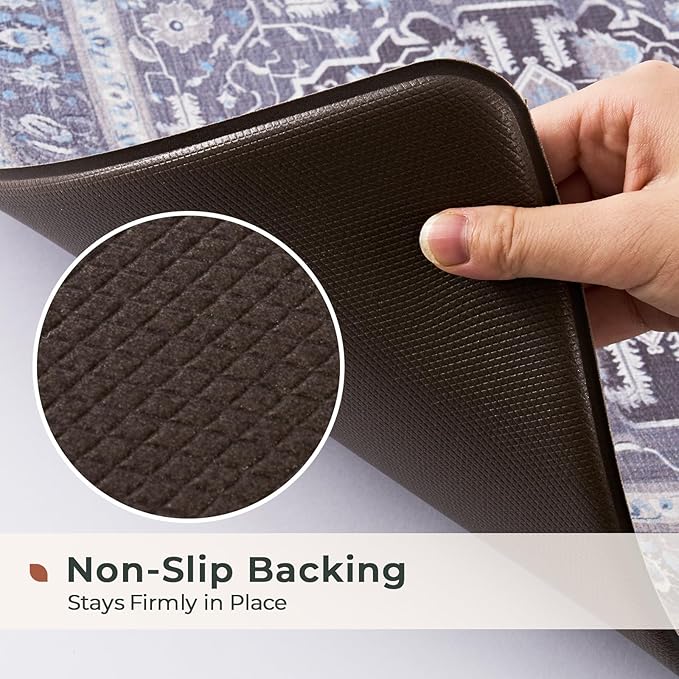FRESHMINT Anti Fatigue Kitchen Mats Set 2 PCS, Waterproof & Non-Skid Medallion Kitchen Rugs, Cushioned Kitchen Floor Mats for Standing Washable Comfort Kitchen Runners for Lanudry, Office, Sink