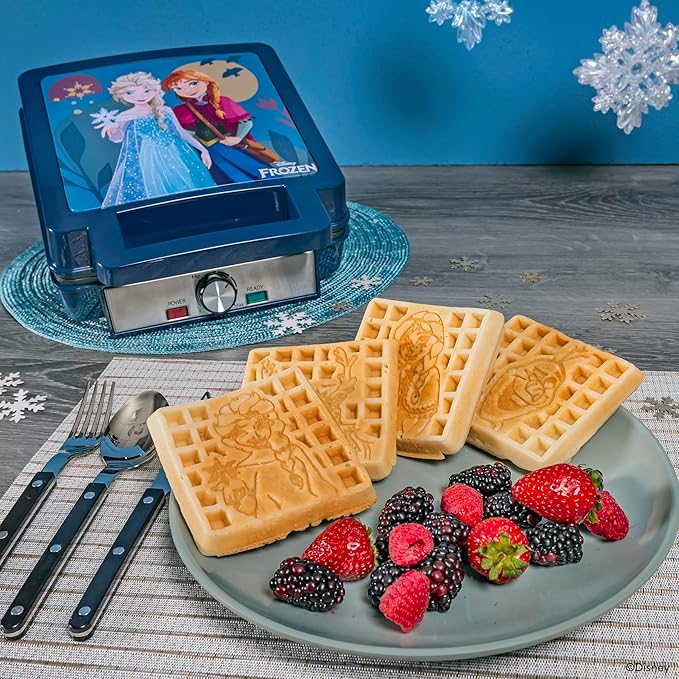Uncanny Brands Disney Frozen Elsa, Anna, and Olaf Deluxe Waffler - Your Favorite Frozen Characters on Your Waffles